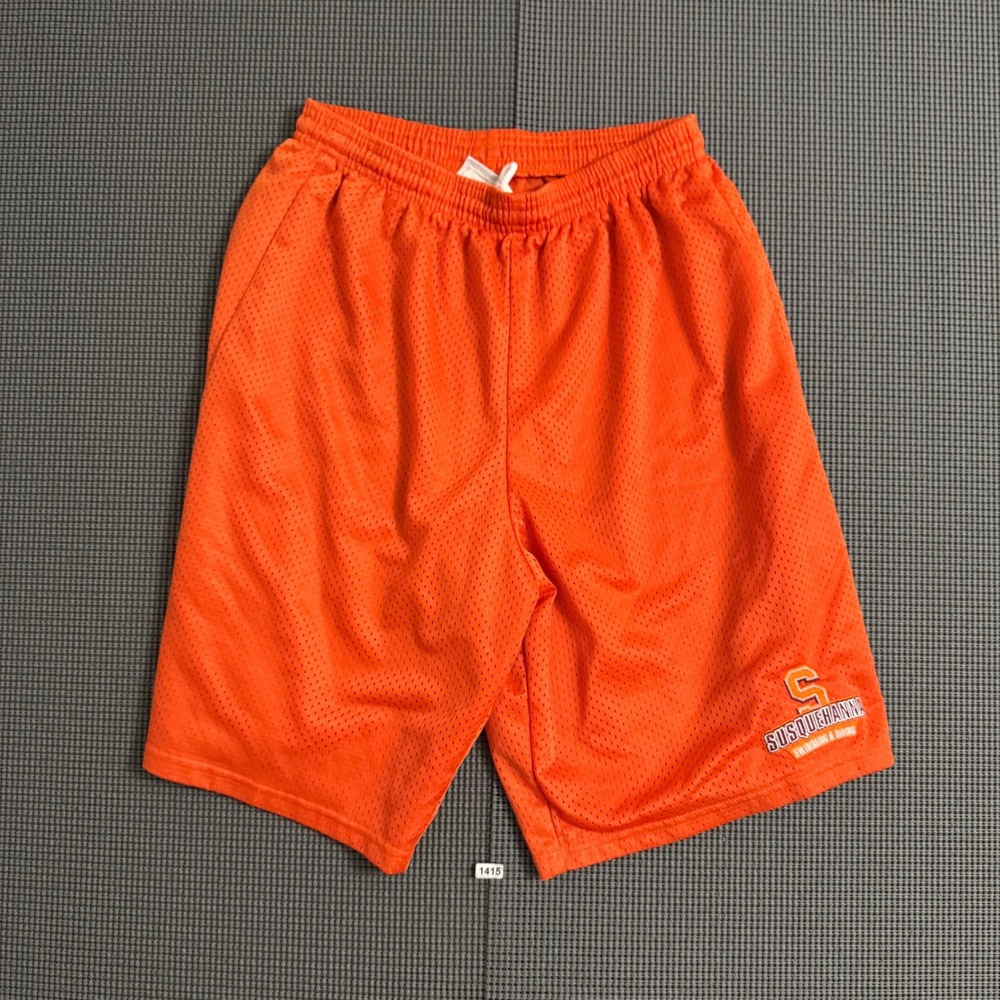 A4 Mens Orange Susquehanna Swimming & Diving Mesh Athletic Shorts Medium N5296